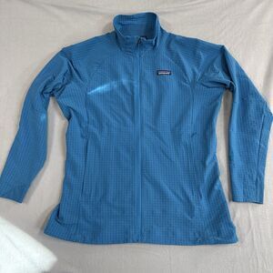 Patagonia Women’s XL R1 Full Zip Jacket Blue Techface Fleece Lightweight Stretch